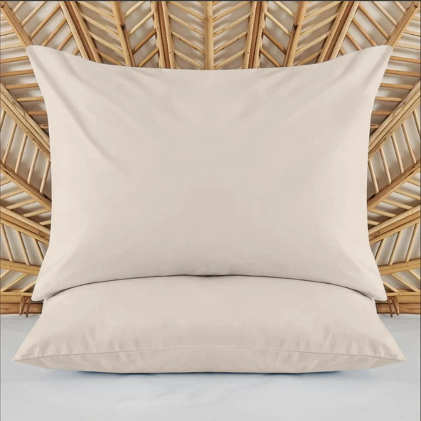 Soft Basic 2'li Yastık Kılıfı - Bej - 50x70 cm ürün görseli 1