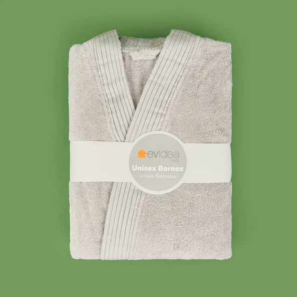 Soft Premium Unisex Bornoz - Gri - S / M - Resim 3