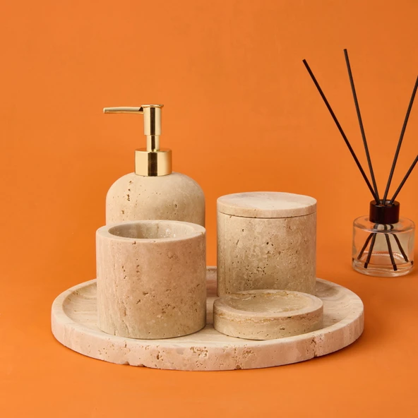 Bath 5'li Banyo Seti - Traverten - Resim 3