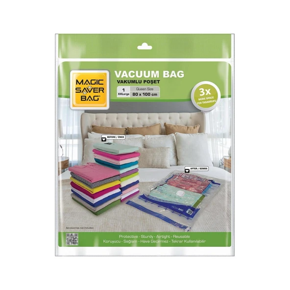 Saver Bag Tekli Vakumlu Poşet - XXL - 80x100 cm ürün görseli 1