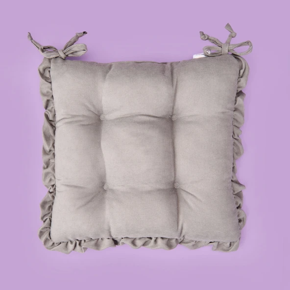 Soft Nora Sandalye Minderi - Gri - 40x40 cm ürün görseli 1