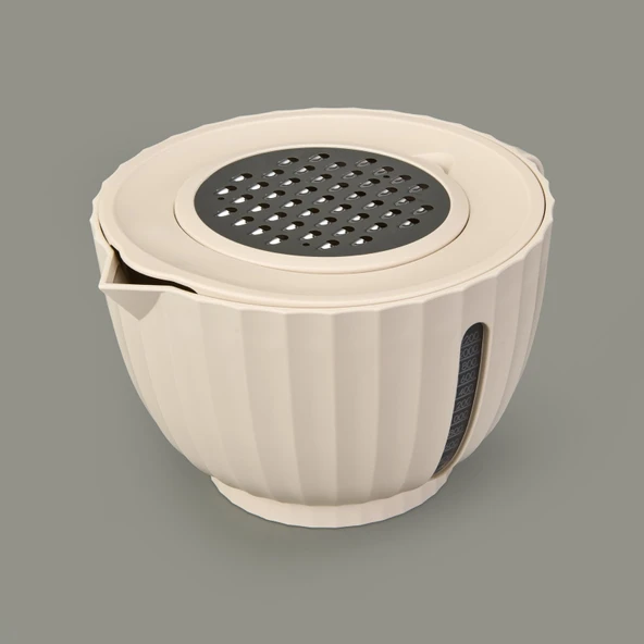 Home Mixer Bowl Set - Krem - 2650 ml - Resim 2