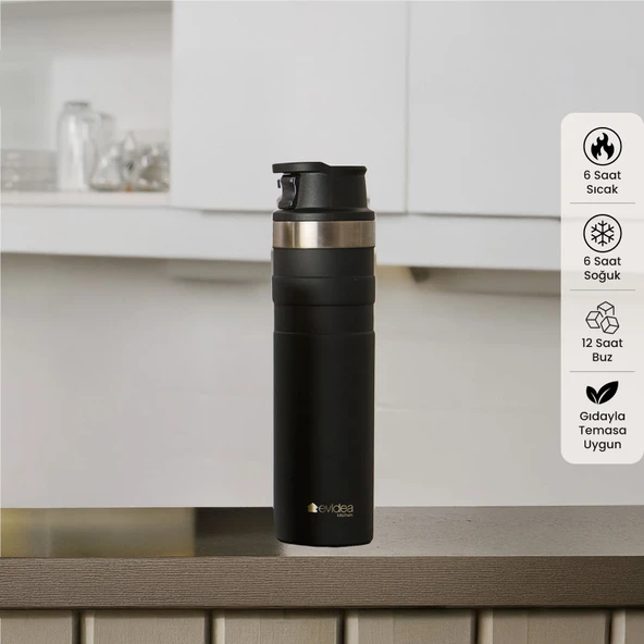 Kitchen Bireysel Termos - Siyah - 600 ml ürün görseli 1