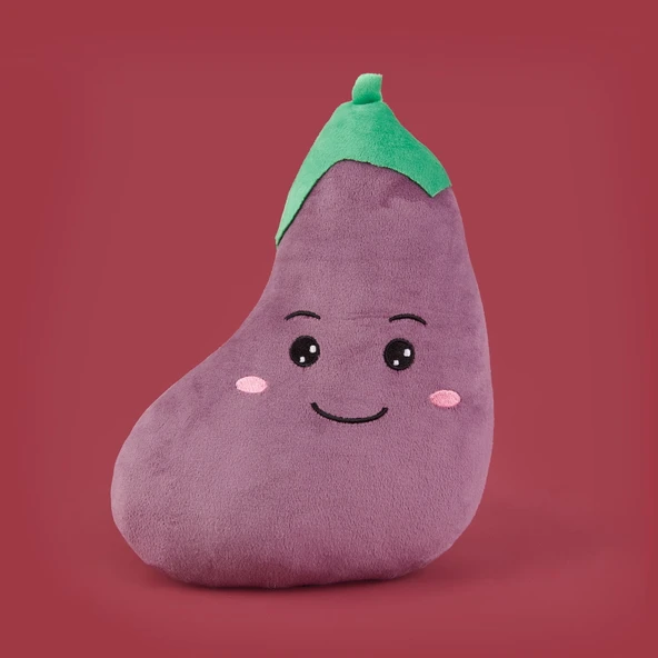 Soft Patlıcan Figürlü Yastık - Mor - 25 cm - Resim 2