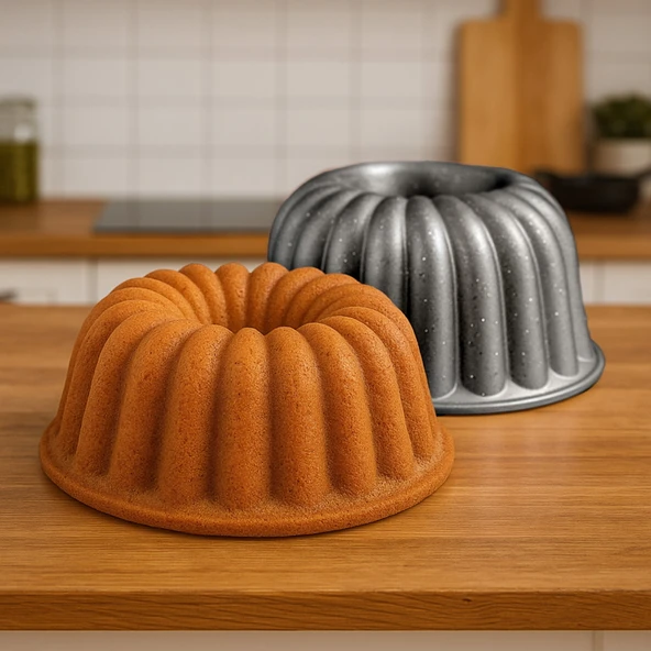 Kitchen Nirvana Kalın Dilimli Kek Kalıbı - Gri - 24 cm ürün görseli 1
