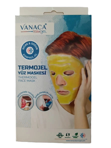 Termojel Yüz Maskesi - Ayarlanabilir Sabitleme Lastikli - Tam Yüz Ergonomik Tasarım ürün görseli 1