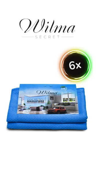 Wilma Secret Temizlik Cam Bezi 40×40 6 Lı Paket ürün görseli 1