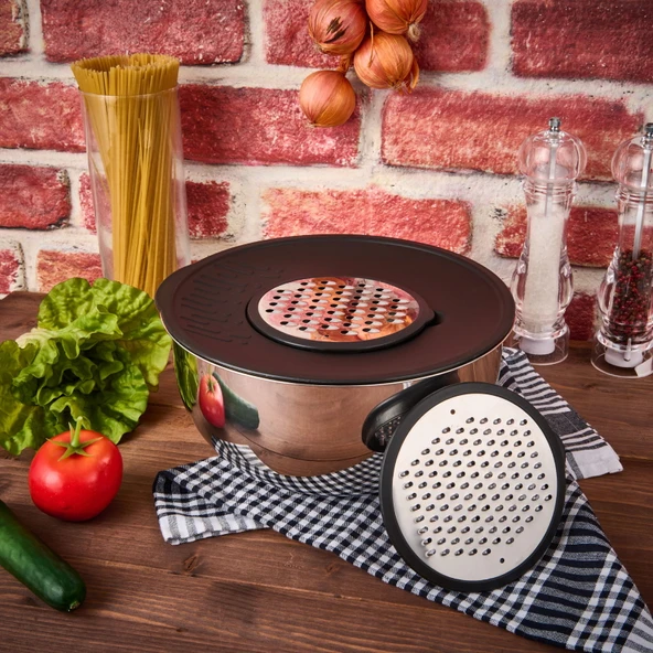 Satin 5 Parça Karıştırma Seti - Inox / Siyah - 4,6 lt ürün görseli 1
