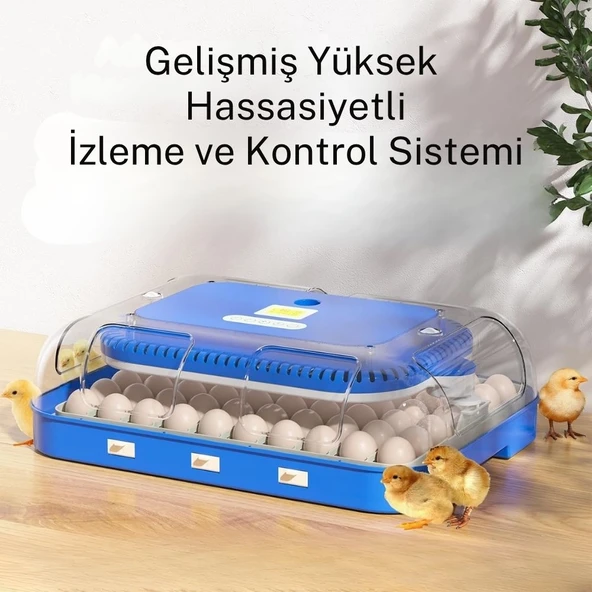 70 Yumurta Kapasiteli Tam Otomatik Kuluçka Makinesi - Nem Kontrollü, Kaz Uyumlu, Dijital Sistem ürün görseli 1