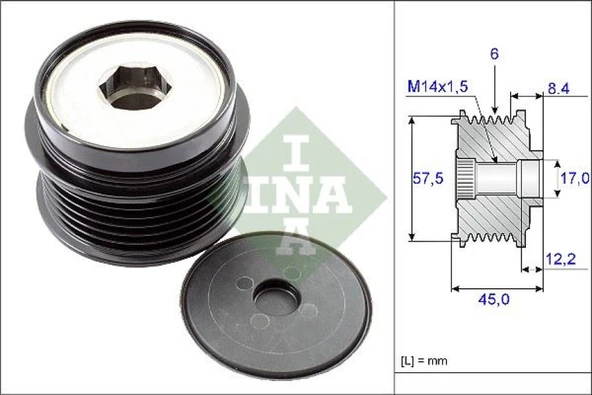 Fiat Alternatör Kasnagı - Alternatör Kasnagı - İna 535 0174 10 ürün görseli 1