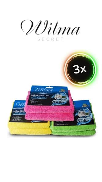 Wilma Secret Mikrofiber Havlu 50x70cm 3 Adet Oto Yıkama Ve Kurulama Bezi ürün görseli 1