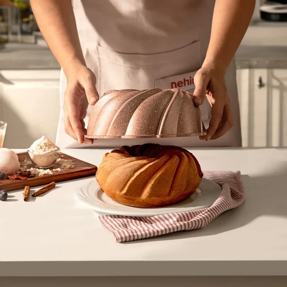 Buket Döküm Kek Kalıbı - Rose Gold - 9x24 cm ürün görseli 1