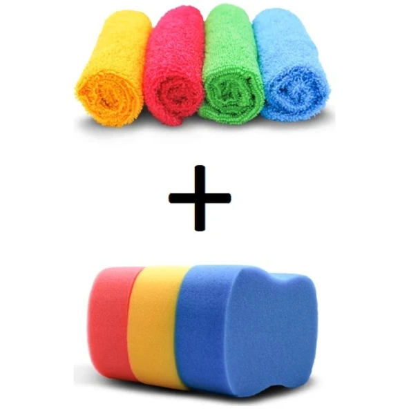 Wilma Secret Süper Microbiber Temizlik Bezi + 3lü Oto Yıkama Süngeri (4 ADET) ürün görseli 1