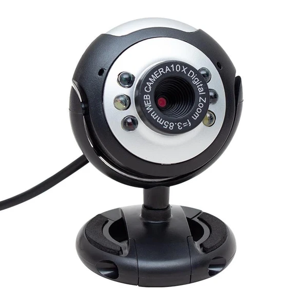 Powermaster 1.3 MP 10X Zoom Ledli Mikrofonlu Pc Webcam PM-3962 ürün görseli 1