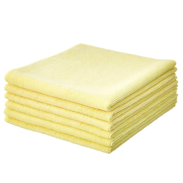 Mikrofiber Temizlik Bezi Pro Sarı 40X40 Cm - 5 ADET - 250 GSM - Cam Bezi - Mutfak Bezi ürün görseli 1