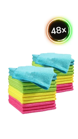 Wilma Secret Çok Amaçlı Mikrofiber Temizlik Bezi 48 Adet 30×30 Cm - Mutfak Bezi, Araç Bezi ürün görseli 1