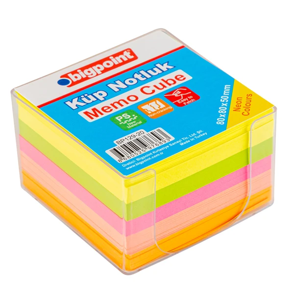 Bigpoint Akrilik Küp Notluk Neon Renkli 8x8cm ürün görseli 1