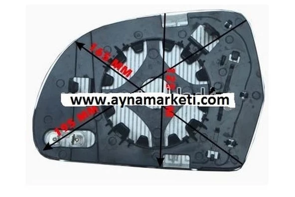 Skoda Octavia - Superb 2008-2012 Elektrikli Ayna Camı Kör Noktalı Mavi Cam Sol (Oem No: 3T0857521) ürün görseli 1