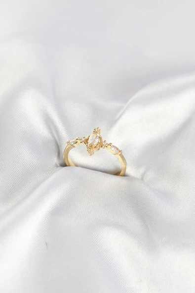 Gold Renk Vintage Model Zirkon Taşlı Yüzük TJ-BYK4187 ürün görseli 1