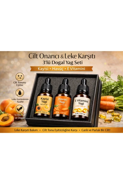 Life Leke Karşıtı & Cilt Aydınlatıcı 3’lü Doğal Yağ Seti Kayısı Yağı, Havuç Yağı, E Vitami ürün görseli 1