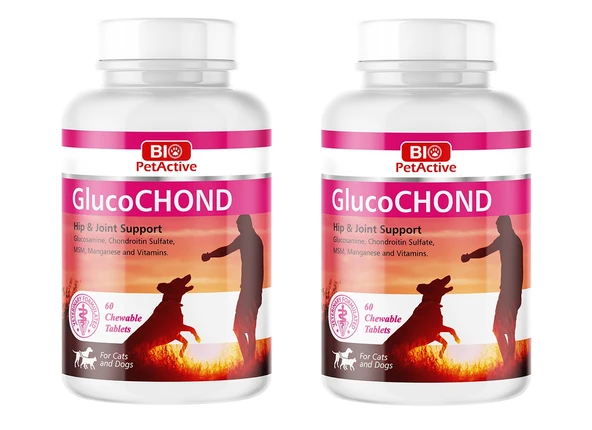 Bio PetActive Glucochond Kedi ve Köpekler için 60 Adet Eklem Güçlendirici Tablet 90 Gr. X 2 Adet ürün görseli 1