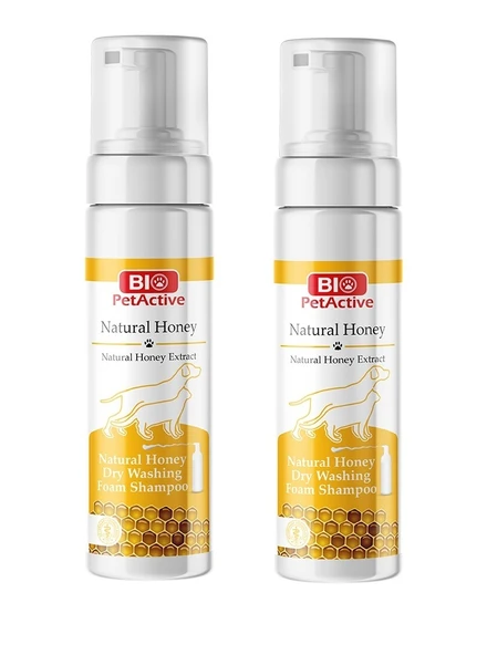 Bio PetActive Doğal Bal Özlü Köpek ve Kedi Kuru Yıkama Köpük Şampuan 200 ML X 2 Adet ürün görseli 1