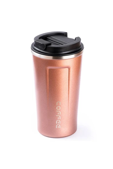 001-01-PEMBE COFFEE YAZILI PASLANMAZ ÇELİK TERMOS BARDAK 500ML ürün görseli 1