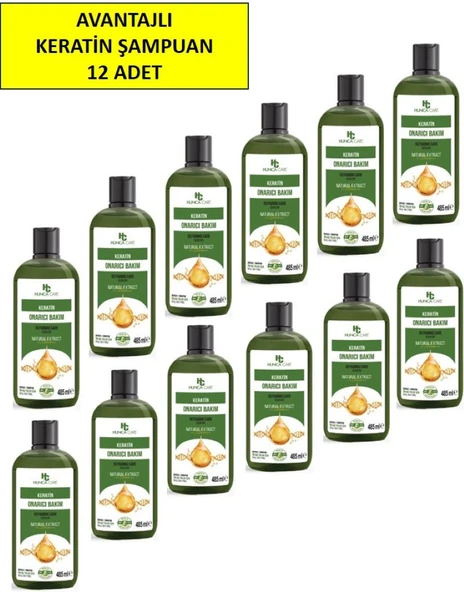 Keratin Saç Dökülmesine Karşı Şampuan 485 ml 12'Lİ PAKET ürün görseli 1