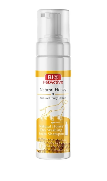 Bio PetActive Doğal Bal Özlü Köpek ve Kedi Kuru Yıkama Köpük Şampuan 200 ML ürün görseli 1