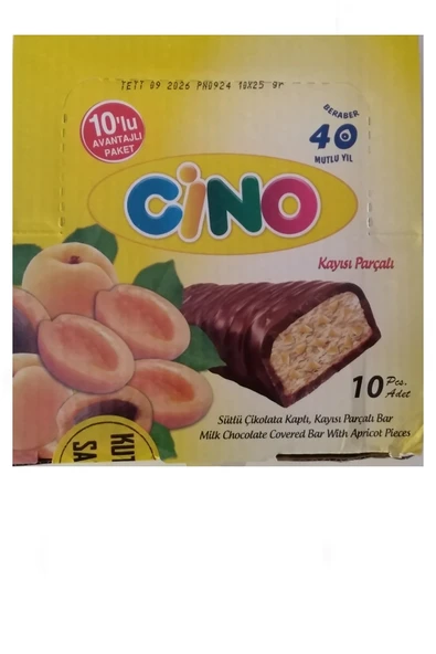 Sütlü Çikolata Kaplı Kayısı Parçalı Bar 10 x 25 gr. ürün görseli 1