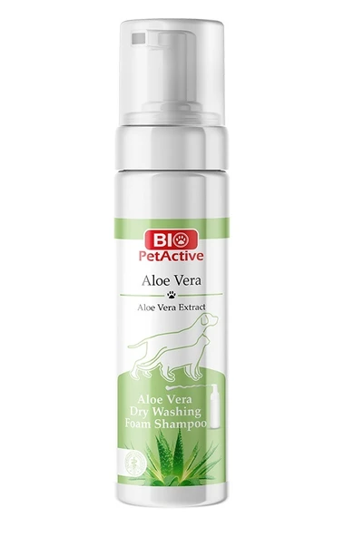 Bio PetActive Aloe-Vera Özlü Köpek ve Kedi Kuru Yıkama Köpük Şampuan 200 ML ürün görseli 1