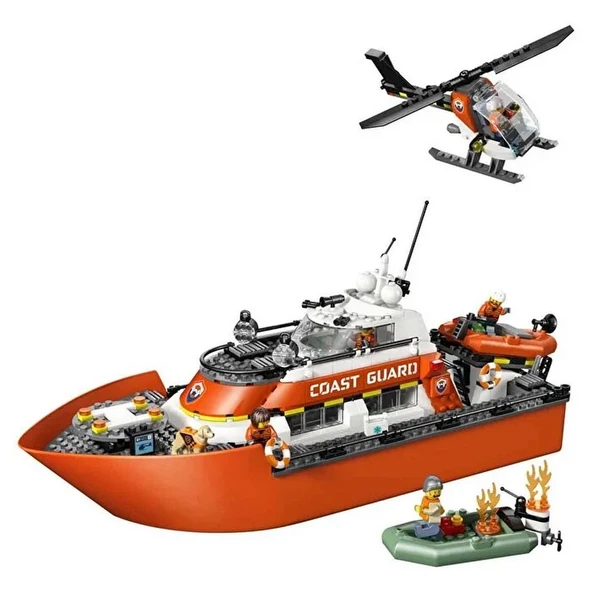 LEGO City Sahil Güvenlik Kurtarma Botu ve Helikopteri 60504 ürün görseli 1