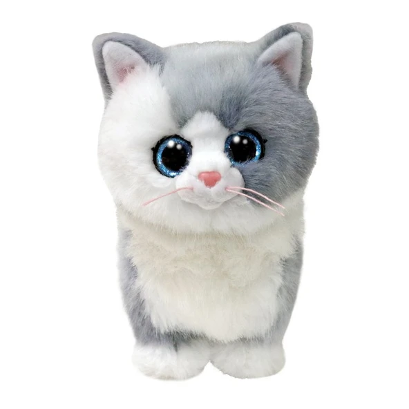 TY Beanie Babies Furley (Grey Cat) 20 cm - Orijinal Peluş Kedi ürün görseli 1