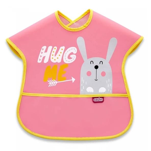 Babyjem Poli Muşamba Büyük Mama Önlüğü 029 Pembe ürün görseli 1