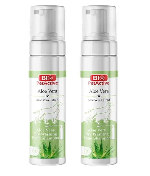 Bio PetActive Aloe-Vera Özlü Köpek ve Kedi Kuru Yıkama Köpük Şampuan 200 ML X 2 Adet ürün görseli 1
