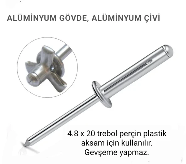 BULFİX PERÇİN 4.8X20  ( 100 ADET) ürün görseli 1