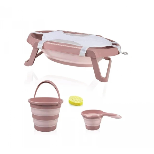 Babyjem Katlanır Banyo 5'li Küvet Seti 596 Somon ürün görseli 1