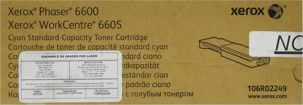 Phaser 6600-6605 Standart Kapasite Cyan Mavi Toner 106R02249 ürün görseli 1