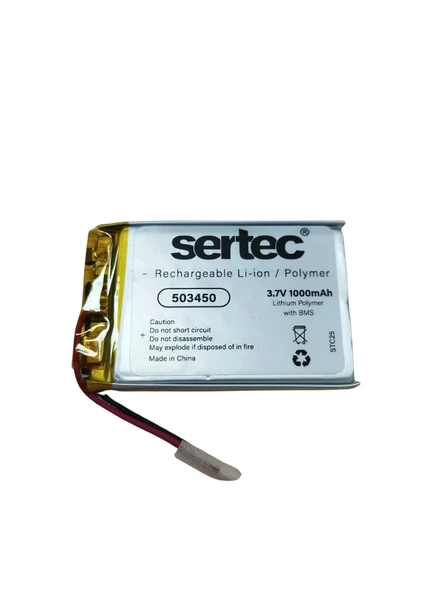503450 3.7v 1000 Mah Li-polymer Pil (devreli/1.5a) ürün görseli 1