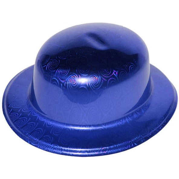 Mavi Renk Hologramlı Plastik Yuvarlak Melon 27x24 cm ürün görseli 1
