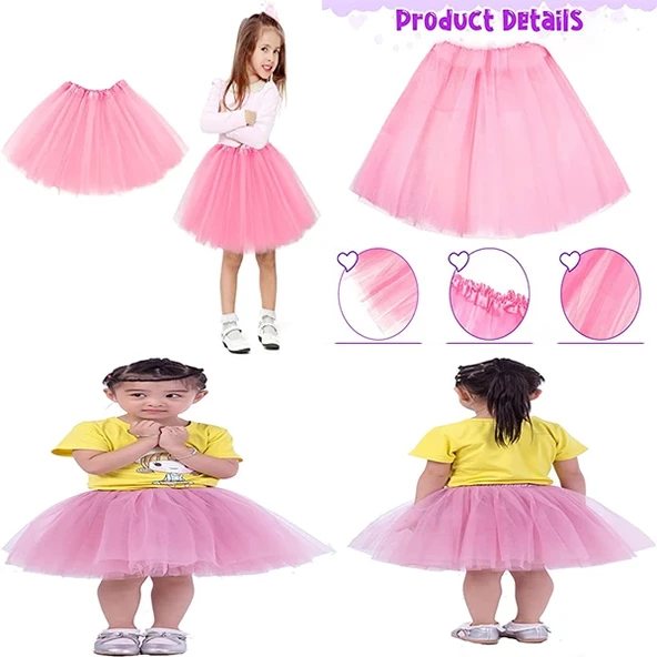 Pembe Renk Tütü Etek Bale Eteği Gösteri Eteği Çocuk Bebek Boy ürün görseli 1