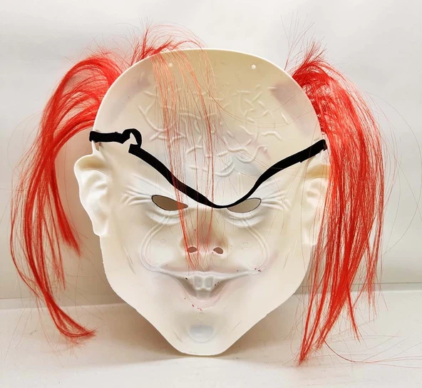 Kızıl Saçlı Joker Palyaço Maskesi - Resim 3