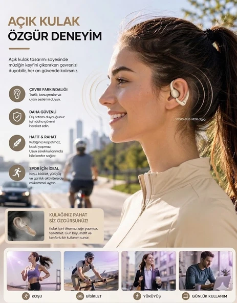 Yxg-10 True Wireless Kulak Klipsli Kulaklık (KREM RENK) ürün görseli 1