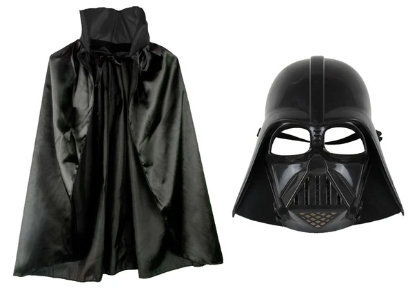 Çocuk Boy Yıldız Savaşları Star Wars Darth Vader Maskesi ve 90 cm Pelerin Seti Siyah ürün görseli 1