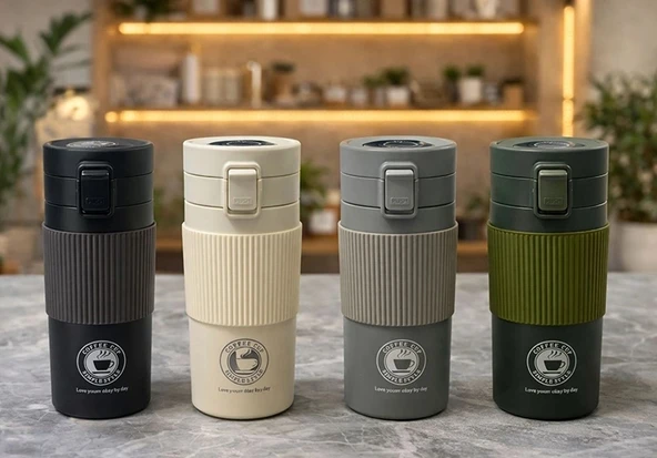 500 Ml Paslanmaz Çelik Termos Dereceli Mug - Sızdırmaz Kapaklı Çift Katmanlı Dereceli Termos  Alk4627 ürün görseli 1