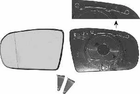 Mercedes W210 2000-2002 Elektrikli Ayna Camı Kör Noktalı Sağ (Oem No:A2028100821) ürün görseli 1