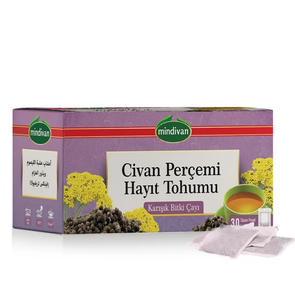 Mindivan Civan Perçemi & Hayıt Tohumu Karışık Bitki Çayı 30 Lu Süzen Poşet ürün görseli 1