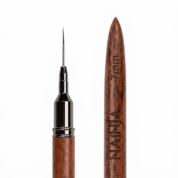 Ahşap Nail Art Liner Tırnak Çizim Fırçası Kapaklı 7mm WNLN-007RB ürün görseli 1