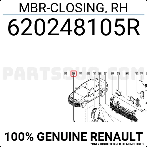 Renault Clio Symbol Joy 2013- Tampon Alt Deflektörü Sağ (Oem No:620248105R) ürün görseli 1