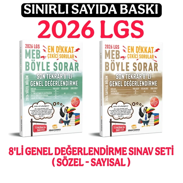 2026 LGS son tekrar 8'li genel değerlendirme sınavı seti sinan kuzucu ürün görseli 1